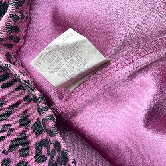 Vintage Pink Cheetah Print Wide Leg High Waist Pants - Picture 6 of 9